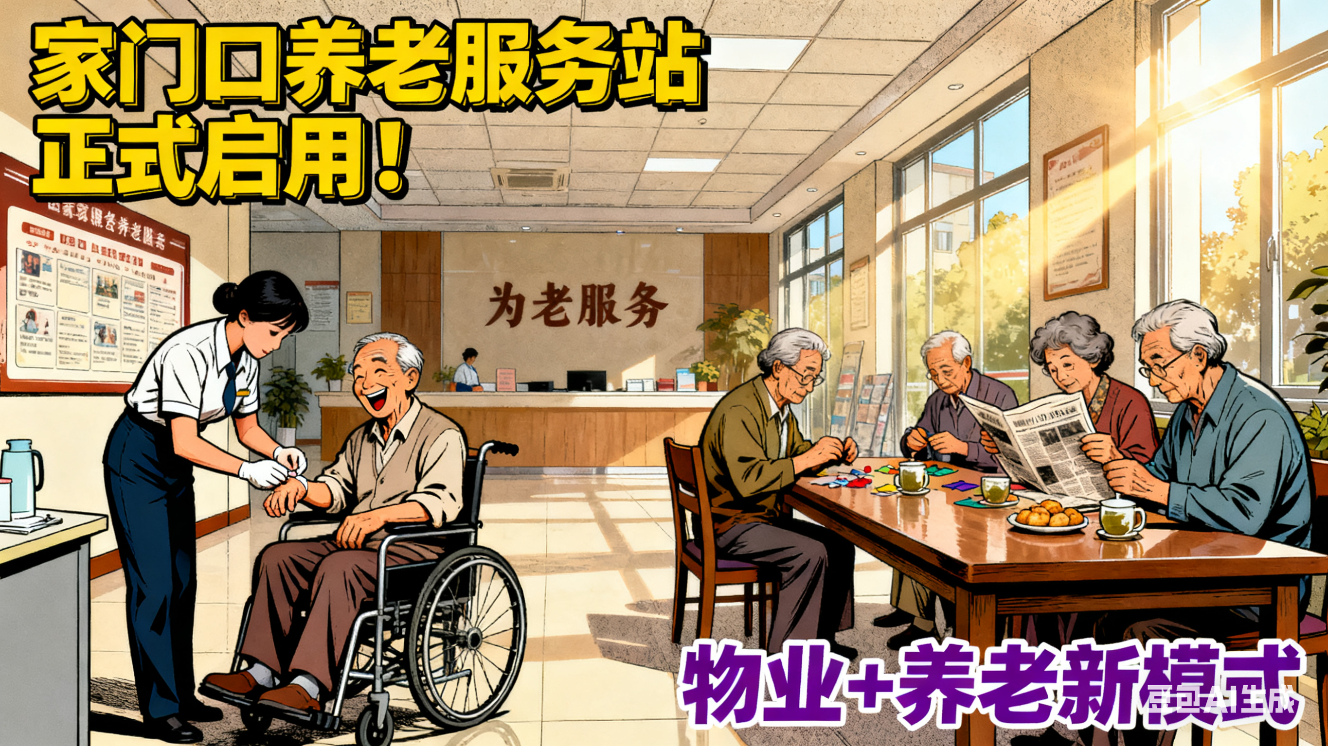 家门口养老服务站正式启用！物业+养老新模式