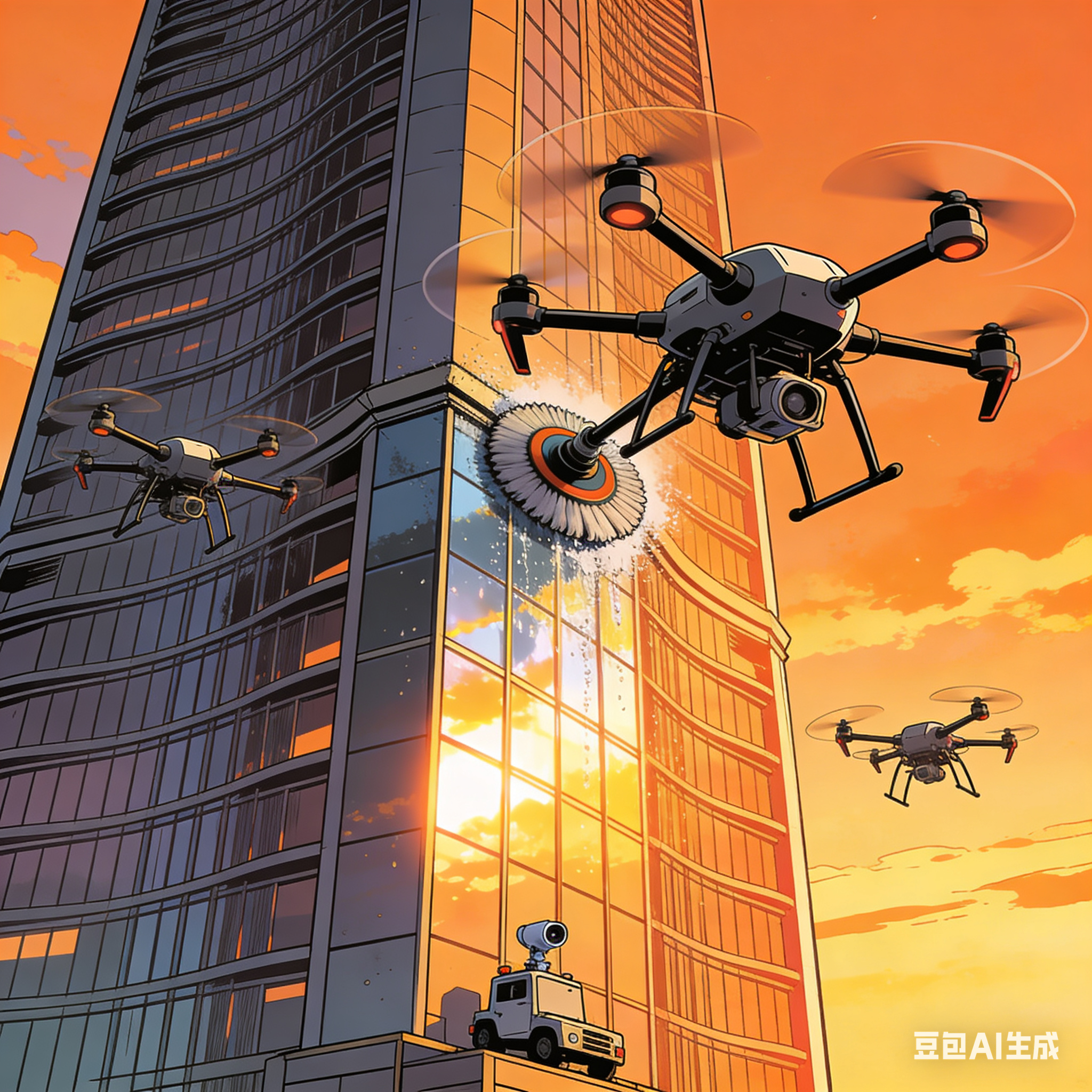 万物梁行针对武汉平安金融中心高空保洁难题推出无人机清洁方案