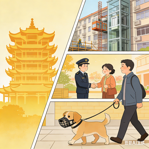 武汉市加装电梯、物业管理、文明养犬三项新规2026年1月1日起施行